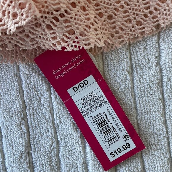 NWT Kona Sol Pink Gingham Bandeau Bikini Top – Size D/DD - Picture 4 of 5